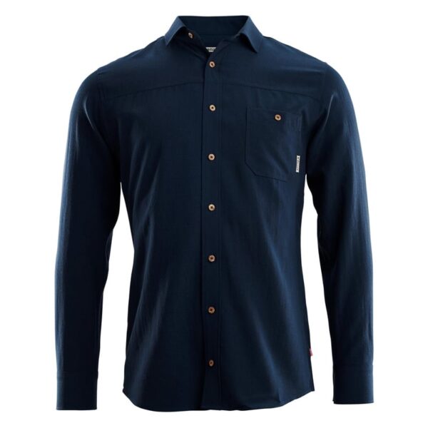 Aclima - LeisureWool Woven Herre Uldskjorte Medium Navy Blå
