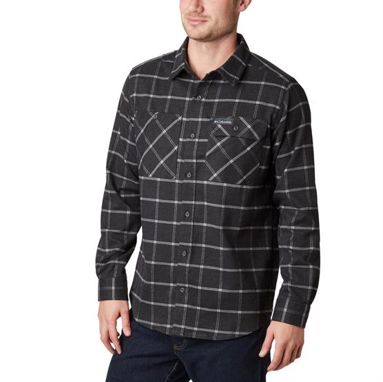 Columbia Outdoor Elements Stretch Flannel Mens, Shark Grid