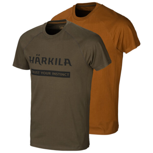 Härkila - Logo T-shirt (2-pak) Medium Grøn / Brun