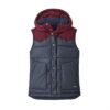 Patagonia Womens Bivy Hooded Vest, Smolder Blue / Chicory Red