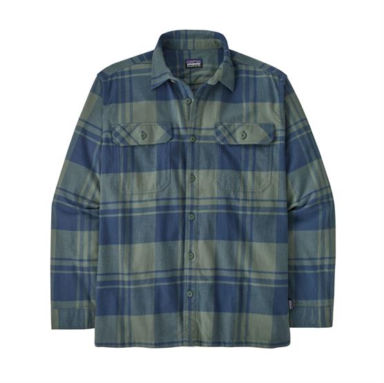 Patagonia Mens L/S Organic Cotton MW Fjord Flannel Shirt, Live Oak / Hemlock Green