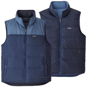 Patagonia Mens Reversible Bivy Down Vest, Stone Blue