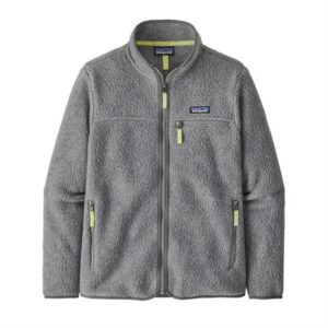 Patagonia Womens Retro Pile Jacket, Salt grey / Jellyfish Yellow