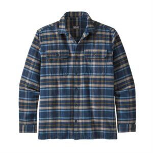 Patagonia Mens L/S Fjord Flannel Shirt, Independence / Navy