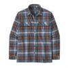Patagonia Mens L/S Organic Cotton MW Fjord Flannel Shirt, Forage / Plume Grey