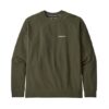 Patagonia Mens P-6 Logo Organic Crew Sweatshirt, Basin Green