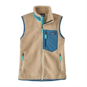 Patagonia Womens Classic Retro-X Vest, Dark Natural / Wavy Blue
