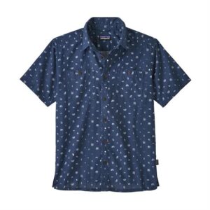 Patagonia Mens Back Step Shirt, River Symbols / Stone Blue