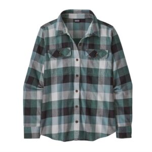 Patagonia Womens L/S MW Fjord Flannel Shirt, Guides / Nouveau Green