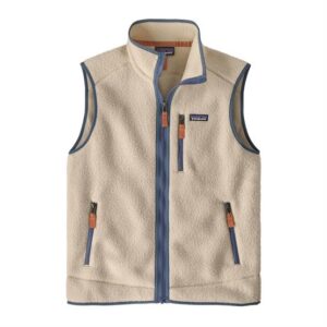 Patagonia Mens Retro Pile Vest, Dark Natural / Utility Blue